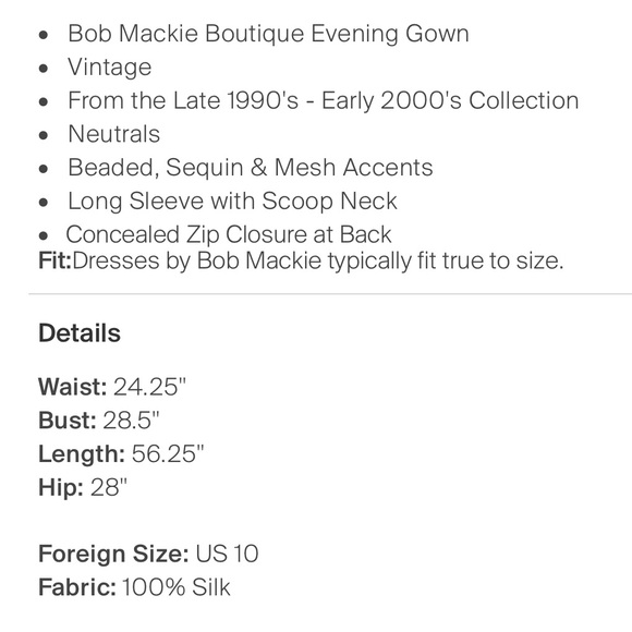 1990 Bob Mackie Boutique nude, silver beads & shiny sequin gown dress - Picture 5 of 16